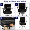2 Groups Computer Chair Seat Cover Set Scratch Resistant Stretch Fit Desk Rotating Seat Slipcover Set With Elastic Band for Home