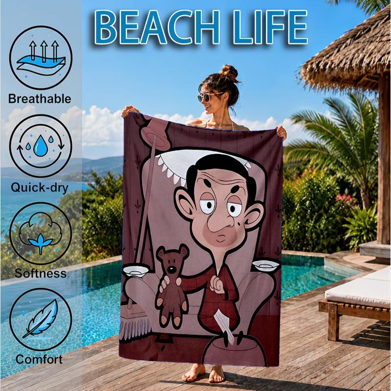 Mr. Bean's Adventure Beach Towel, Microfiber Beach Towel, Perfect For Pool, Beach, Travel, Home Decor Beach Party Fan gifts