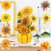 1009PCS Sunflower Building Blocks Flower Bouquet Vase Model Home Decoration Educational DIY Toy Holiday Gift for Kids Adults