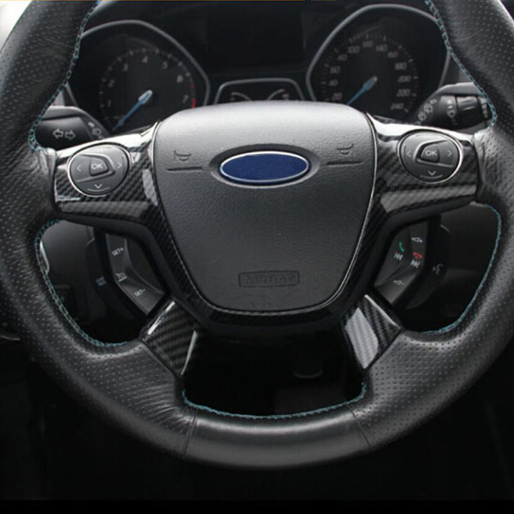 1 шт. для Ford Focus 3 Mk3 (2012-2014 гг. )/Для Kuga 2013-2015 аксессуары для стайлинга автомобилей, накладка на руль, наклейка, украшение