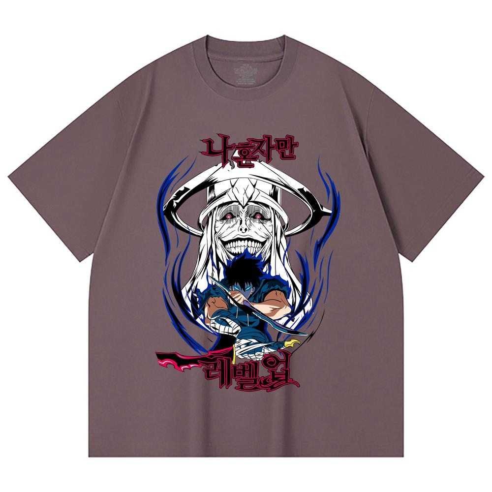 230 Gsm 100% Cotton Solo Leveling V9 Print Unisex Heavy Cotton T Shirt