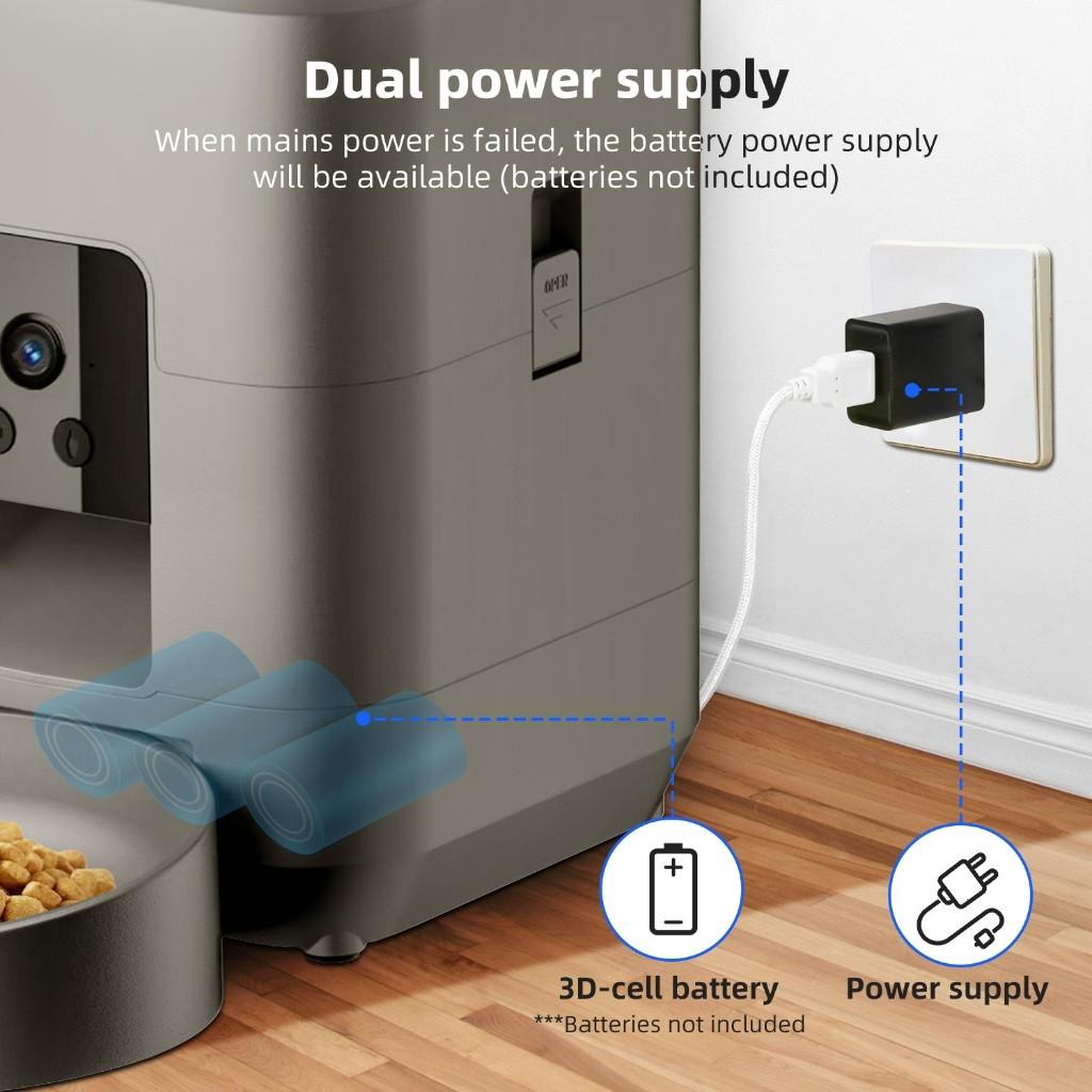 2L Large Capacity Automatic Pet Feeder Button Wi-Fi & Camera Controlled Pet Feeding Machine Smart Dog Cat Food Dispenser