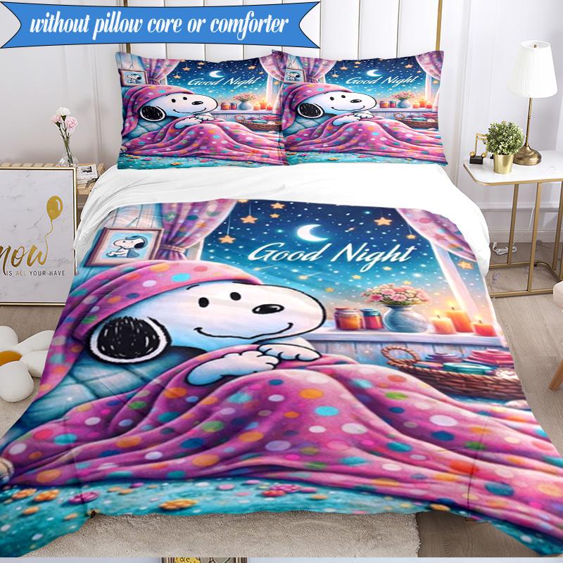 Cute Dog Sweet Dreams 3pcs K-pop music group Bedding set,Ideal for Bedroom, Dormitory,Including Duvet Cover And 2pcs Pillowcases,Fan gifts