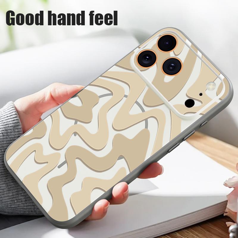 Чехол для телефона в леопардовую полоску для iPhone 17 Pro Max Funda iPhone 16 15 14 13 Pro Max Магнитный для Magsafe Гибридный Тонкий Матовый Чехол