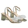 2025 Summer New Stiletto Sandals One-word Buckle Open-toed High Heels Bow Mesh Fashion Women's Shoes Fairy
