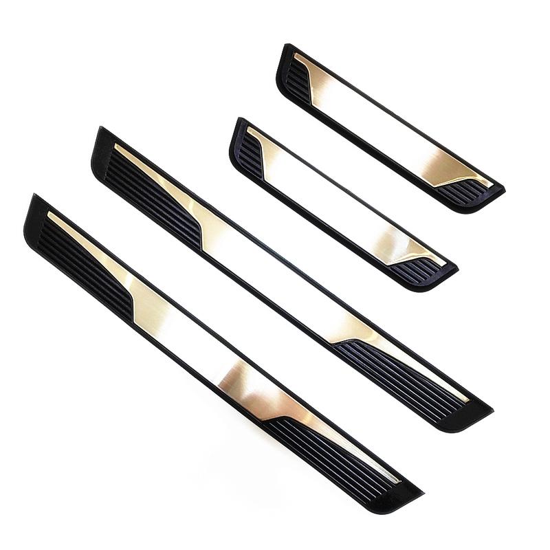 Stainless Door Sill Kick Pedal Protectors Threshold Scuff Plate Trim For Hyundai Accent 2018 - Car Accessories