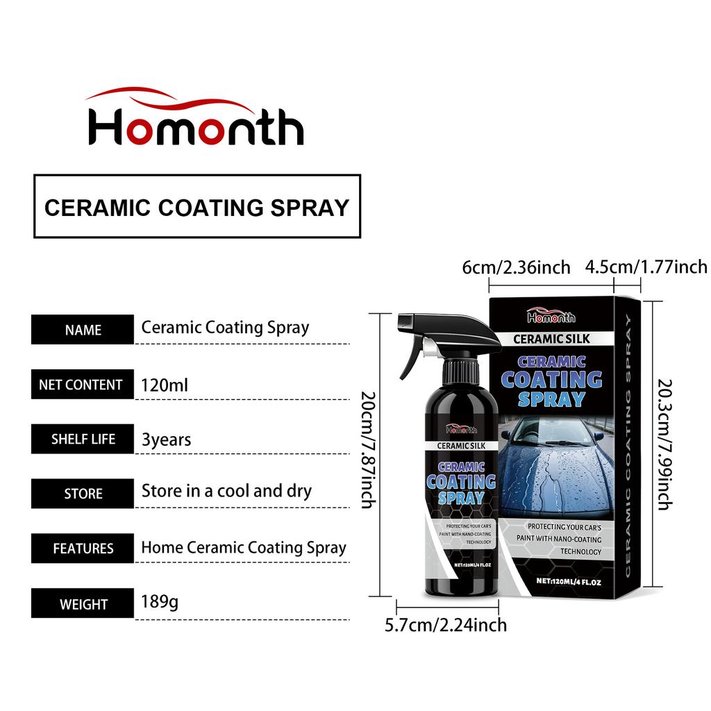Ceramic Coating Spray: Coating Protective Agent for Fade Resistance, Gloss Enhancement, Maintenance & Restoration