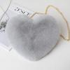 Yogodlns Fashion Women's Heart Shaped Handbags Cute Faux Fur Crossbody Bags Lady Soft Plush Chain Shoulder Bag Shopper Totes