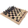 3 In 1 Folding Wooden Chess Checkers Backgammon Board Desktop Game Puzzle Toy