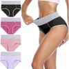Fashion Women's Large Color Contrast Trigonum Butt Stitching Underwear 4PCS