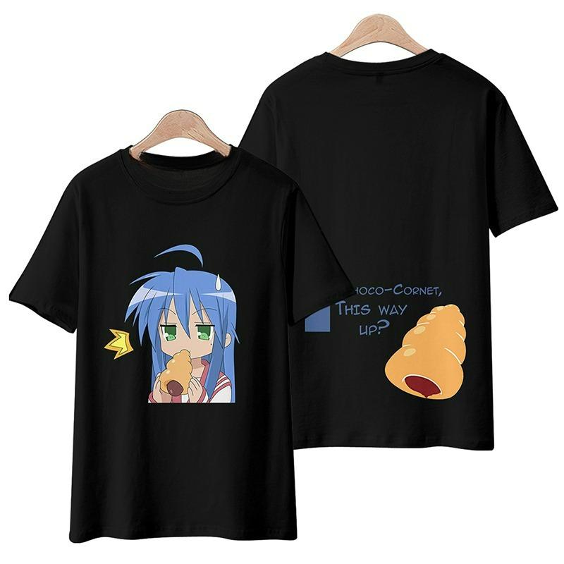 Аниме Lucky Star Отаку Косплей Футболка Милая Изуми Коната Принтованная Мультяшная Футболка Летняя Мужская и Женская Харадзюку Повседневная Уличная Y2k