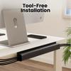 40cm Cable Management Under Desk J Channel Raceway with Double-Sided Adhesive Cord Organizer Tray for Desk No Drill Cable Hider