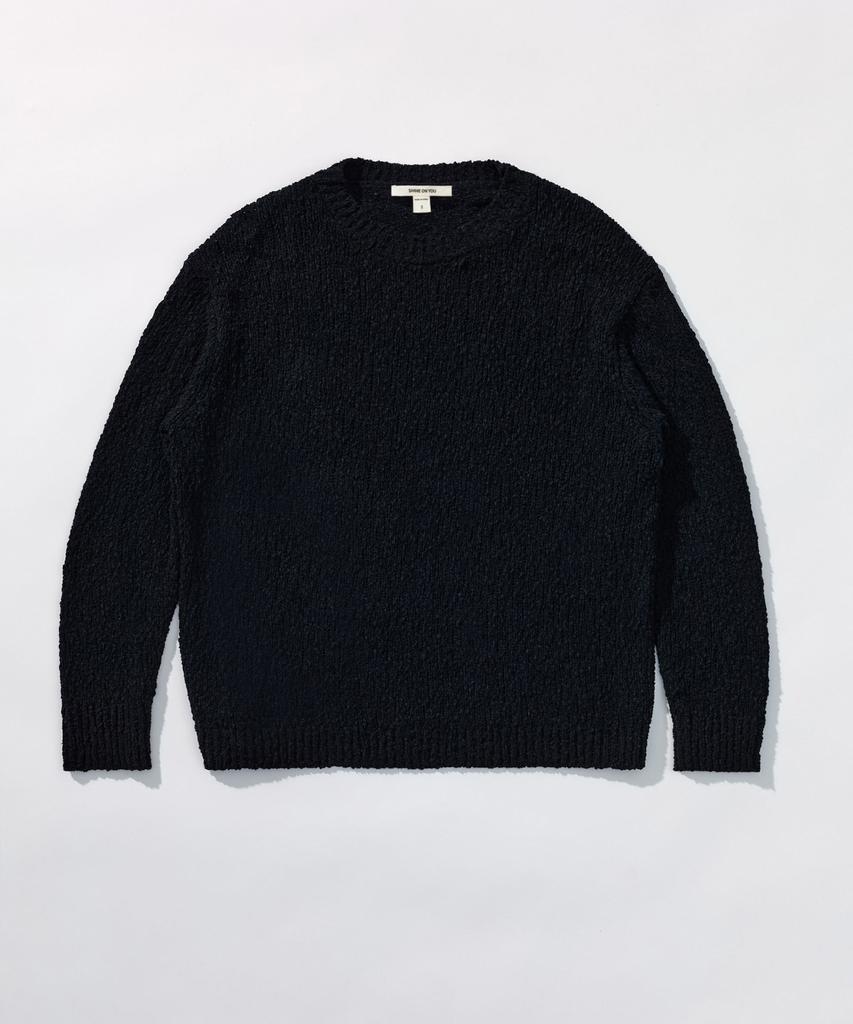 SHINE ON YOU Cotton Blend Loose Knit_ Soft Black