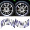 Car Wheel Rim Sticker Rim Stripe Auto Reflective Stickers Bright Color Automotive Exterior Accessories For RVs Sedans