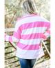 Azura Exchange Pink Striped Side Slit Plus Size Sweatshirt