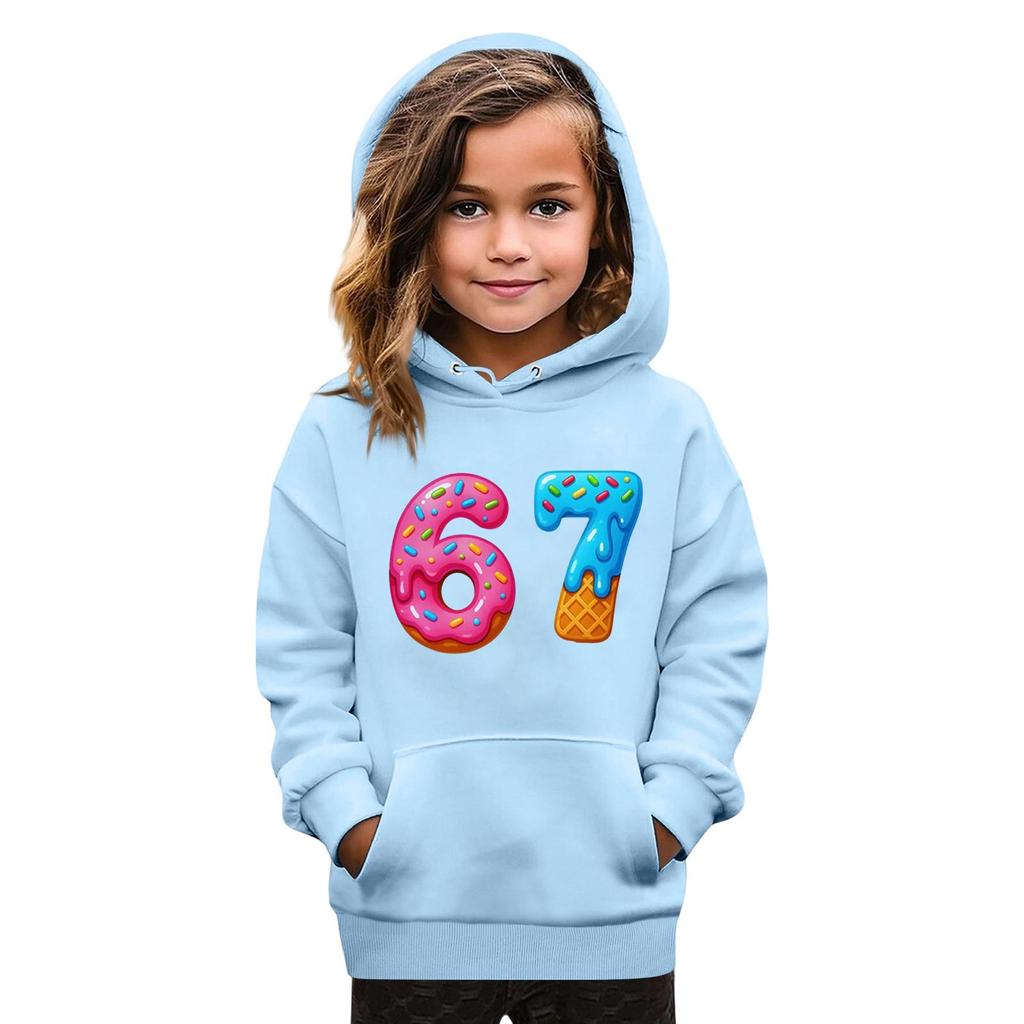 Kids' Fashion Printed Pullover Casual Long-Sleeve Crewneck Hoodie Top