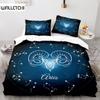 Constellation Duvet Cover Set Aries Galaxy Theme 2/3pcs Twin Bedding Set King Size Polyester Quilt Cover for Constellation Lover