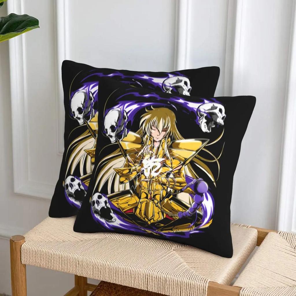 Knights Of The Zodiac Saint Seiya 2 Pcs Square Pillowcase Pillow Cover Cushion Decor Comfort Throw Pillow For Home Car