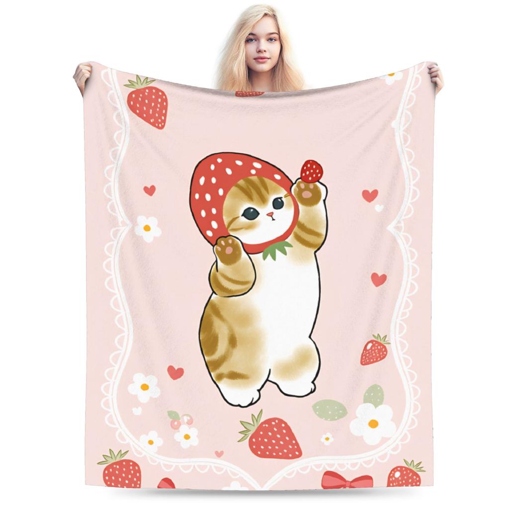 Mofusand Super Warm Blanket Kids Adult Plush Throw Blanket Funny Outdoor Flannel Bedspread Sofa Bed Cover
