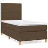 Box Spring Bed with Mattress Dark Brown 90 x 190 cm Fabric