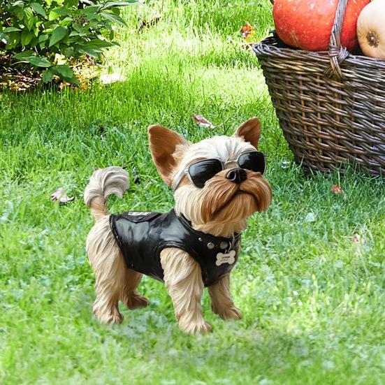 Собака Сад Кол Щенок в Жилете Солнцезащитные Очки Уличный Декор Кол Двор Искусство