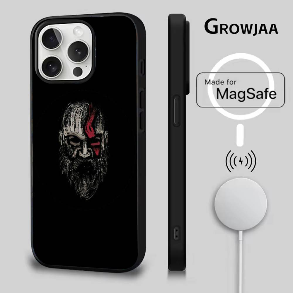Чехол для телефона Game G-God Of W-War для iPhone 16e, 16, 15, 14, 13, 12, 11, Plus, Pro, Max, Mini, с магнитной беспроводной зарядкой MagSafe