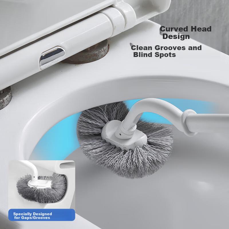 LYNN Japanese Toilet Brush Set, No Dead Angle Cleaning Brush, Bathroom Toilet Cleaning Brush, S-Shaped Toilet Brush, 1 Set