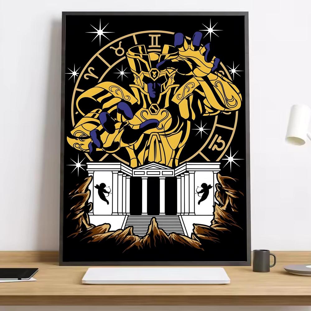 Saint Seiya Whitepaper Painting Calligraphy HD Canvas Poster living room bedroom bar aesthetic decoration