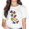 Haring Geometric Graffiti Essential T Shirt Goth Женские футболки Летняя футболка Harajuku с круглым вырезом из полиэстера
