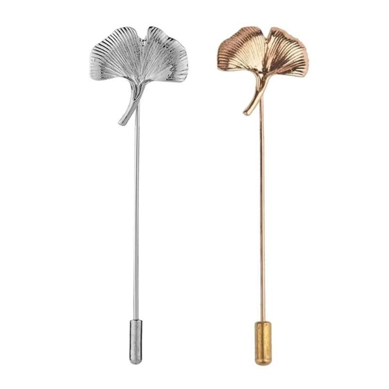 Fashionable Sophisticated Gingko Leaf Lapel Pin with Dripping Oil Designs Contrast Accessory for Party Supplies Costumes