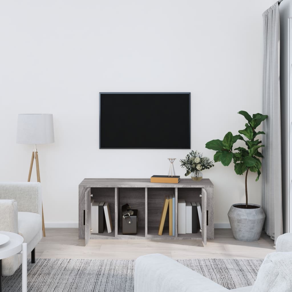 TV Cabinet Gray Sonoma 100 x 35 x 40 cm Engineered Wood