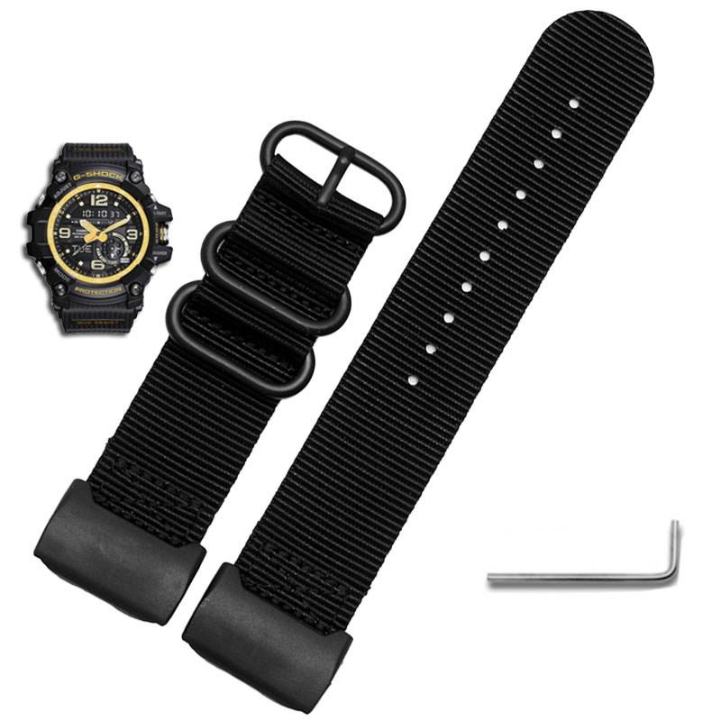 Нейлоновый ремешок для часов для Casio G-SHOCK Modified Small Mud King GG-1000 GWG-100 GSG-100 Канвасовый ремешок для часов Черный Хаки Браслет