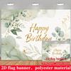 Eucalyptus Green Birthday Backdrop Watercolor Gold Happy Birthday Lettering