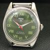 INDIAN VINTAGE HMT HAND-WINDING MENS ROMAN FIGURE GREEN DIAL WATCH A702875-1 R211-a702875