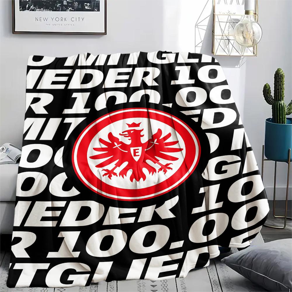1PC Frankfurt Football Print Flannel Blanket, High quality All Seasons, Home Decor, Warmth and Comfort, Perfect for Christmas Gifts