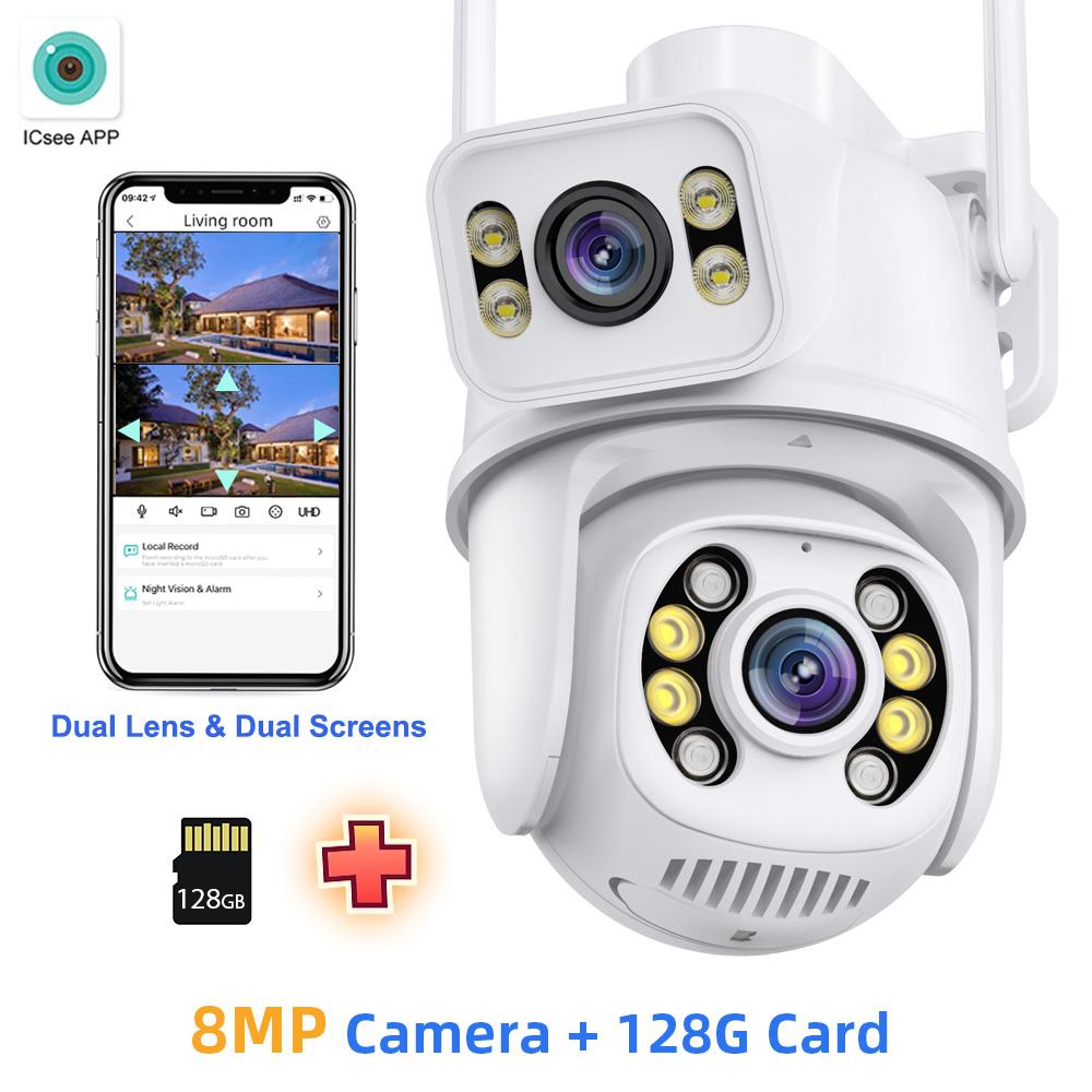 Камеры видеонаблюдения Wi-Fi 8MP Dual Lens Security Protect CCTV Camera Outdoor Human Detection Wireless PTZ IP Camera ICSee Lenovo
