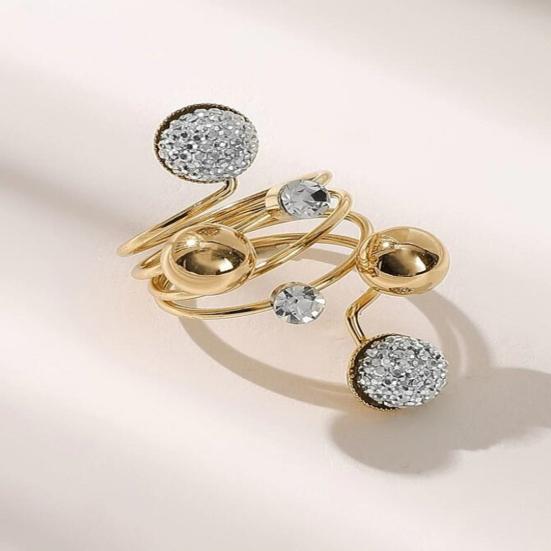 Регулируемое кольцо Изысканный блестящий креативный дизайн с имитацией жемчуга