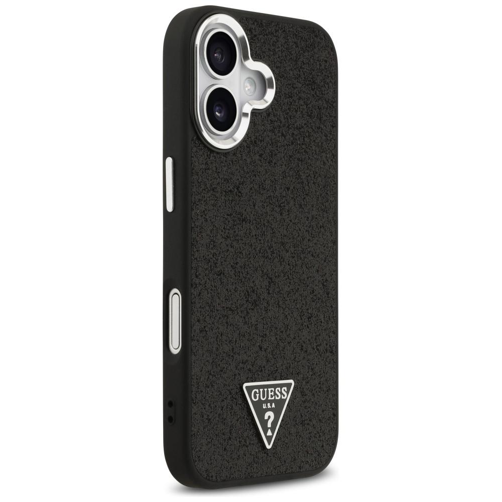 Guess Glitter Triangle Logo MagSafe Case for iPhone 17 Black