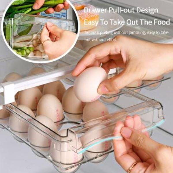 Прозрачный органайзер для холодильника, ящик для хранения фруктов и яиц в холодильнике, ящик для холодильника под полкой, кухонный органайзер для свежести