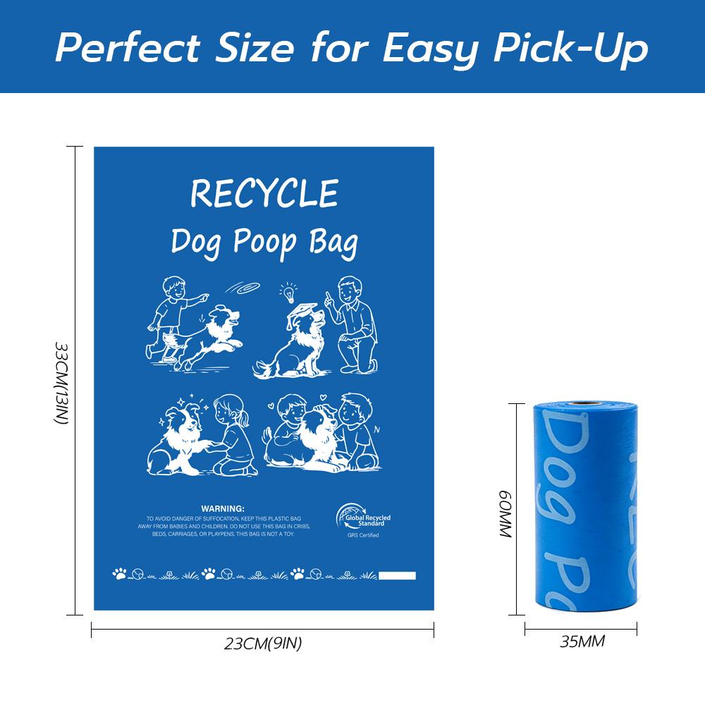 Portable Dog Poop Bags | PCR Recycled Pet Waste Bags, Easy Tear & Fresh Scented