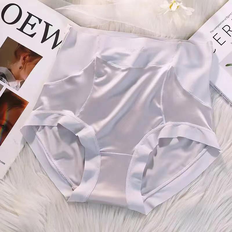Бесшовные атласные трусы с высокой талией и контролем живота - Дышащие, ощущение обнаженности, удобные, женское белье с эффектом лифтинга бедер.