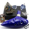 Ocarina Ceramic Legend Of 12 Holes Ceramic Alto C Ocarina Flute Blue Inspired Time Musical Instrument For Beginner Accessories