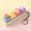 4-Key Reduce Pressure Toy Fruit Mini Keychain Pendant Push Button Keychain  Reduce Anxiety