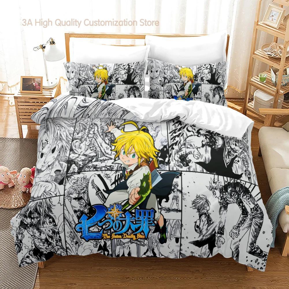 The Seven Deadly Sins Bedding Set Single Twin Full Queen King Size Anime Bed Set Aldult Boy Bedroom Duvetcover Sets 3D Print 014