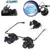 With LED Lights 20X Magnifier Double Eye Glasses  Electronic Instruments