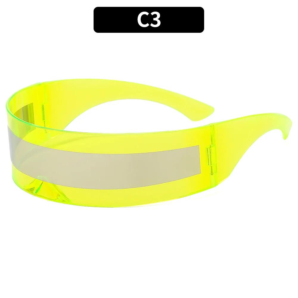 Солнцезащитные очки Unibody в стиле научной фантастики в стиле панк, трендовые, классные, для девушек, онлайн, знаменитостей, костюмы для косплея, вечерние, бальные, нарядные, очки