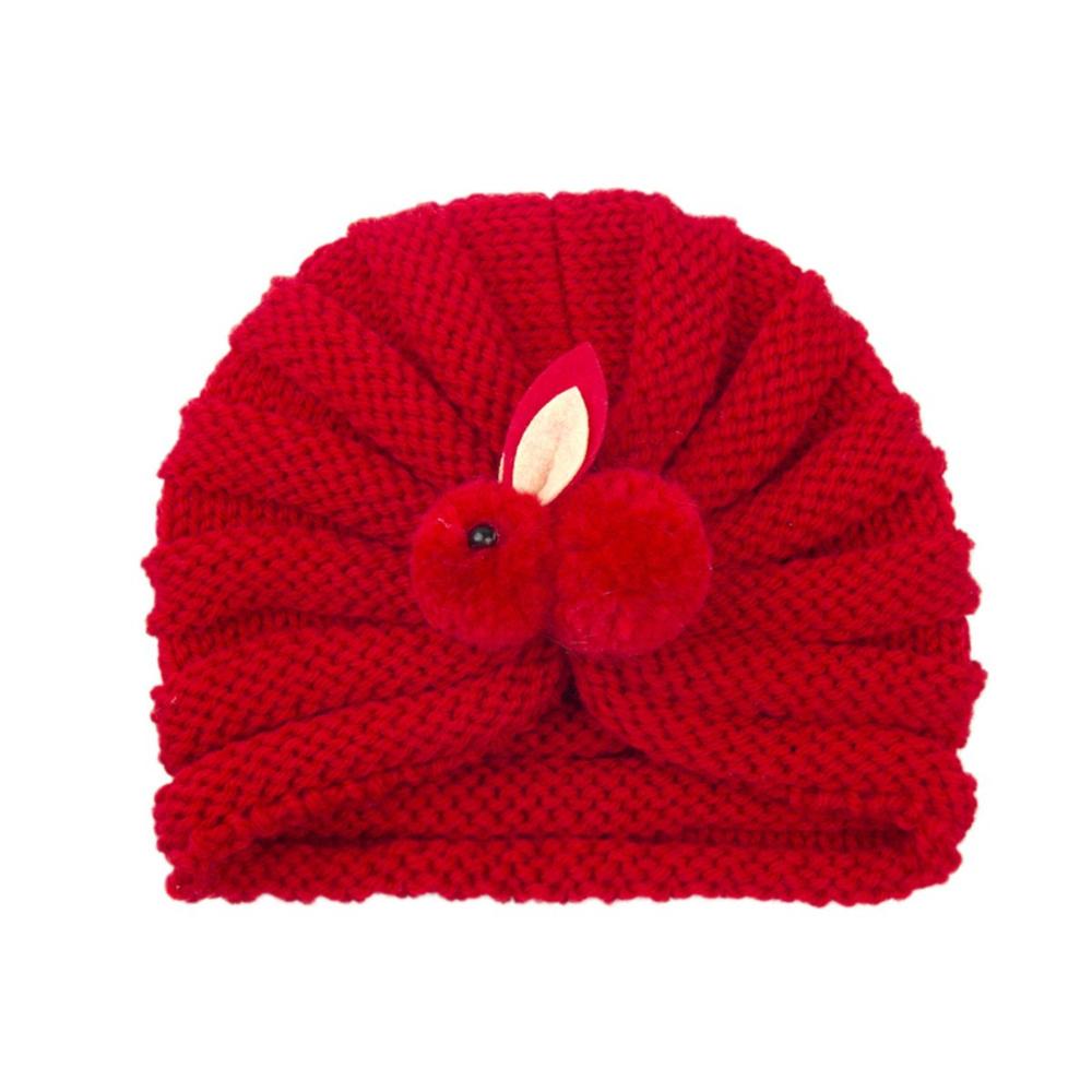 Cold Weather Accessory Children Cute Rabbit Cap Children Knitted Hats Crochet Kids Winter Beanies