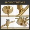 Elegant 6-Light Candle Chandelier In Gold - Ideal for Dining Room Living Room Bedroom and Kitchen