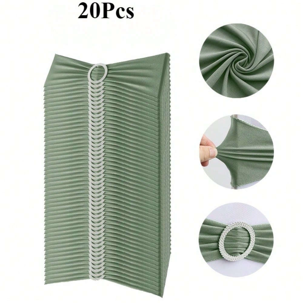 20pcs Elegant Chair Back Covers with High Elasticity Spandex - Washable & Reusable, Perfect for Weddings