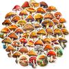 50 Mushroom Stickers Plant Mushroom Stickers Personalized Retro Guitar Notebook Graffiti Stickers